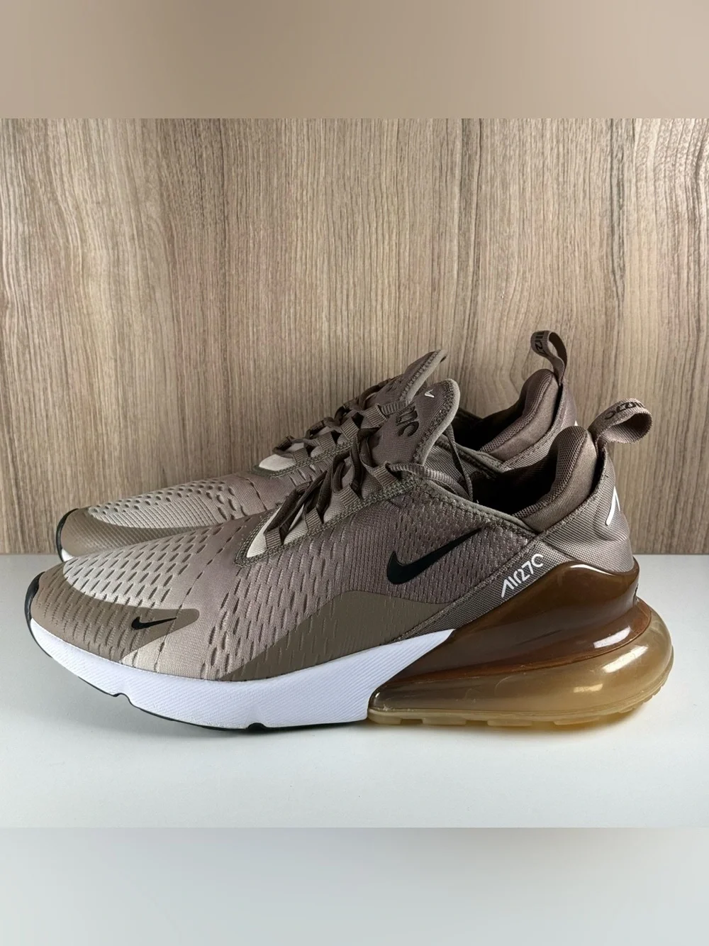 Nike Air Max 270 Mink Brown Black Orewood Running Shoes IB7751-200 Men’s Size 11